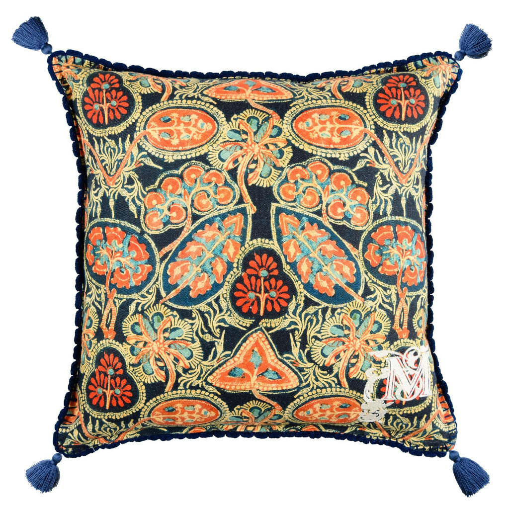 MindTheGap HEIRLOOM Blue/Red/Taupe Pillow