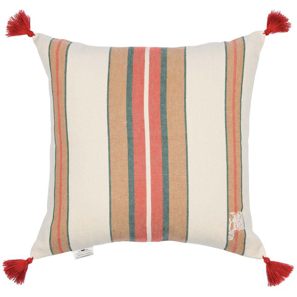 MindTheGap HERINA Stripe Brown/Green/White Pillow