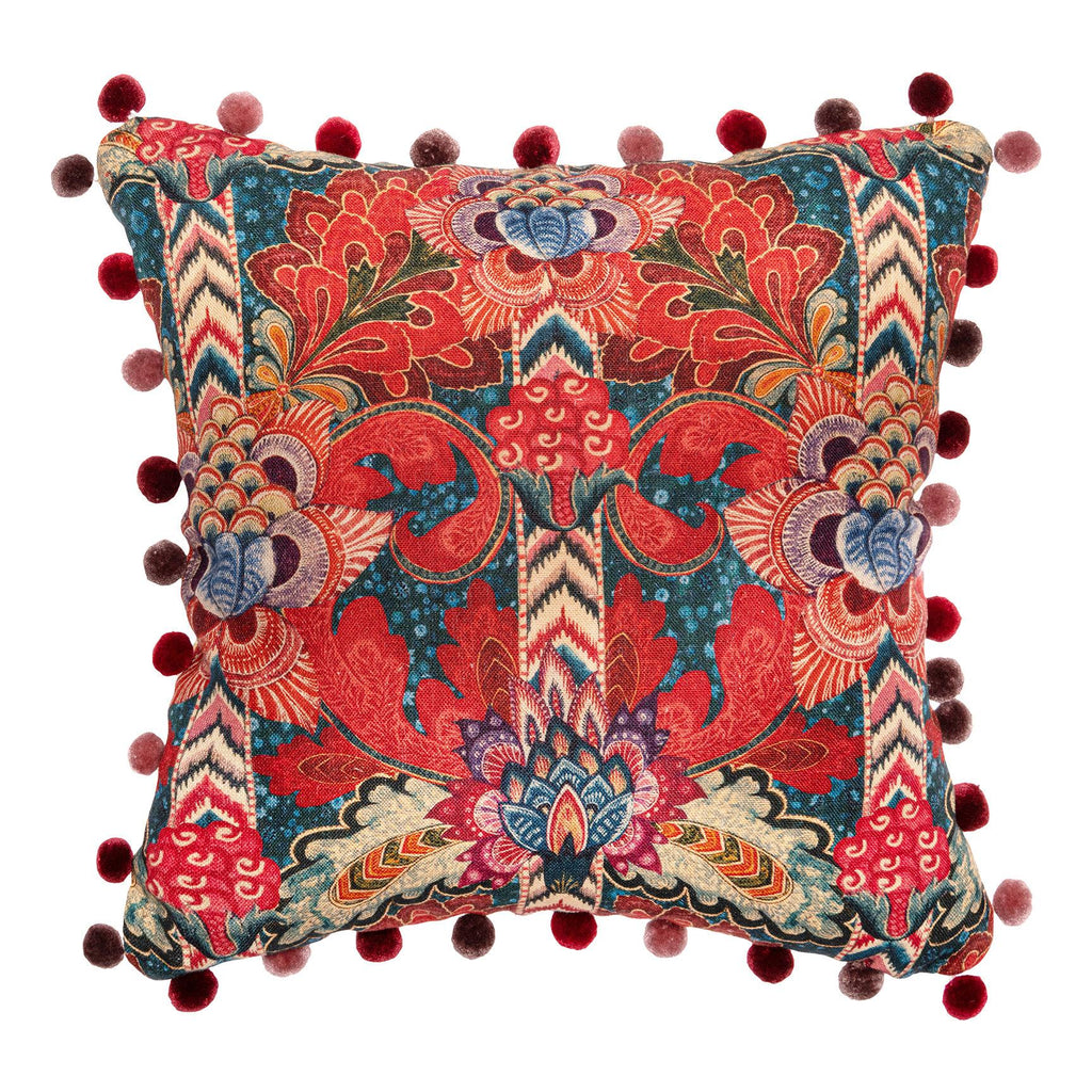 MindTheGap PSYCHEDELIA Blue/Green/Red/Taupe Pillow