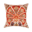 MindTheGap MEROS SUZANI Silk Embroidered Brown/Orange/Green Pillow