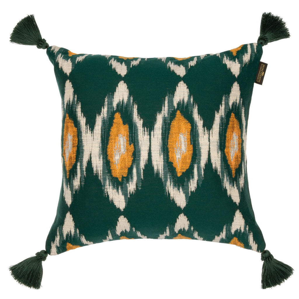 MindTheGap PRADESH IKAT Green/Orange/Taupe Pillow
