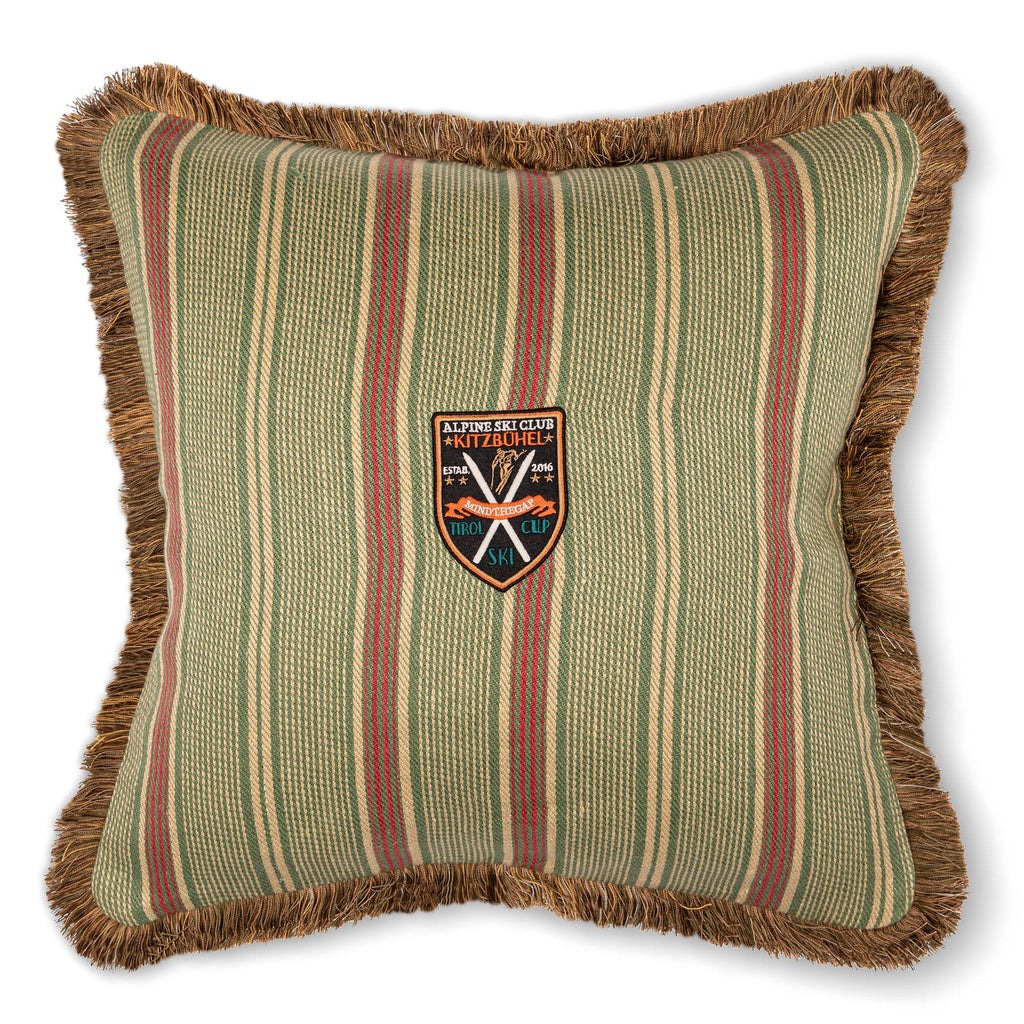 MindTheGap TYROLEAN STRIPES Green/Red/Taupe Pillow