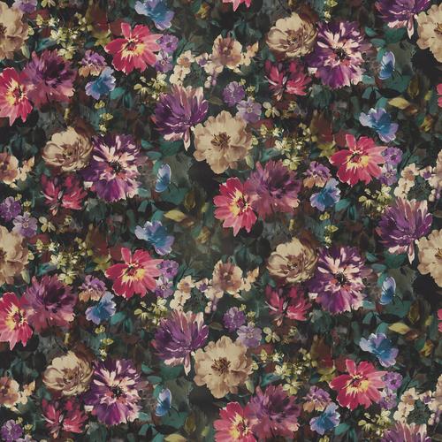 Clarke & Clarke TAHITI AMETHYST/EMERALD VELVET Fabric