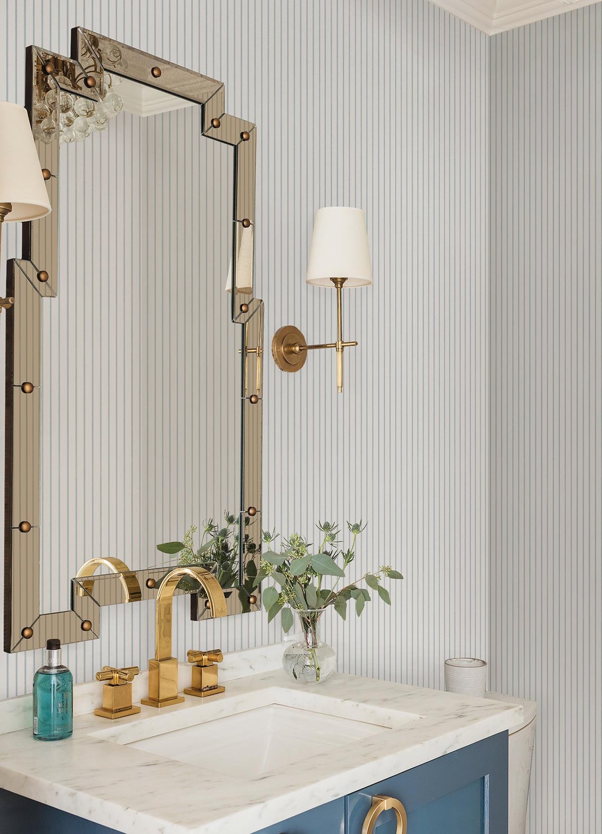 A-Street Prints Oliver Simple Stripe Heather Wallpaper