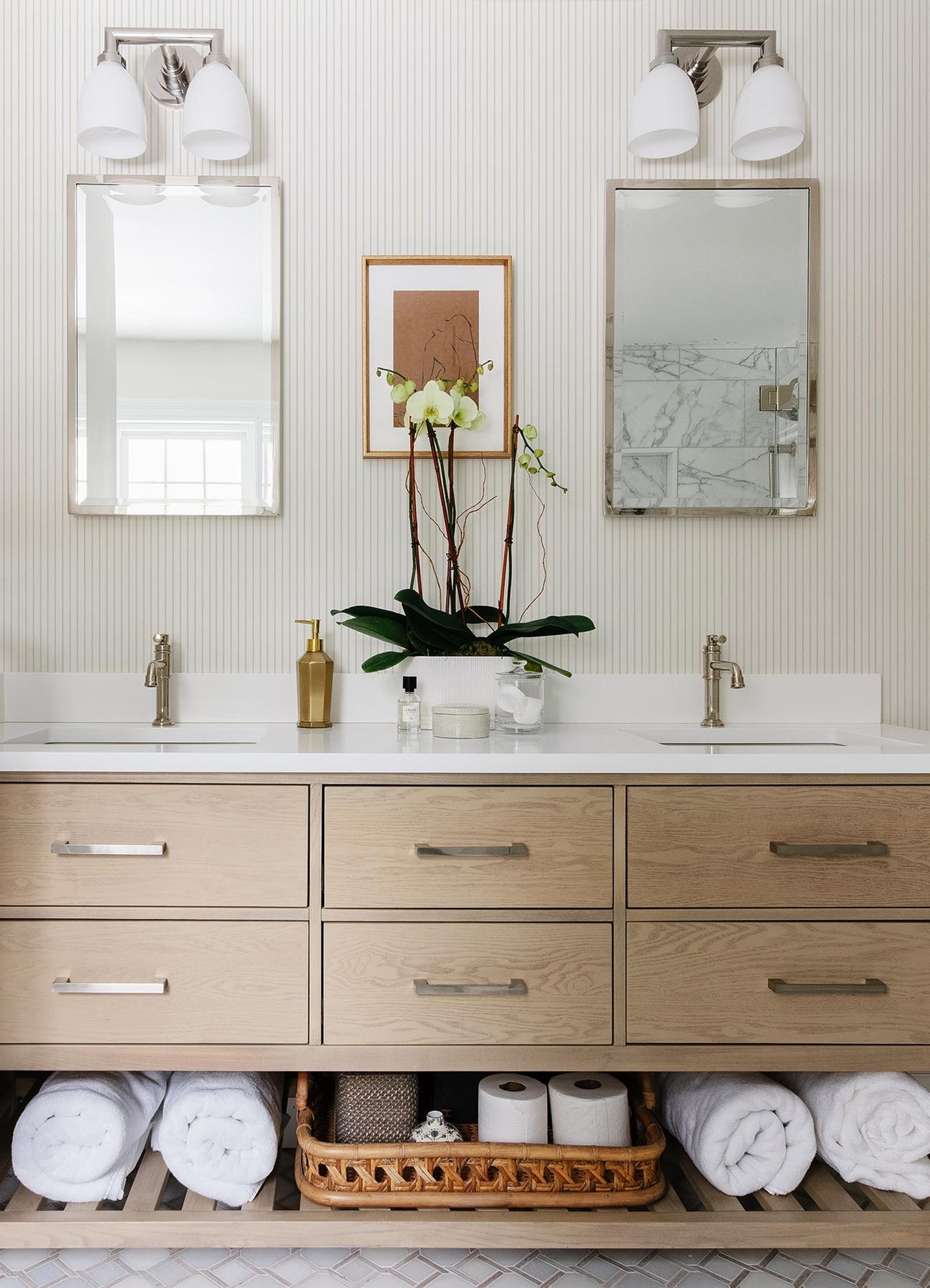 A-Street Prints Oliver Simple Stripe Taupe Wallpaper