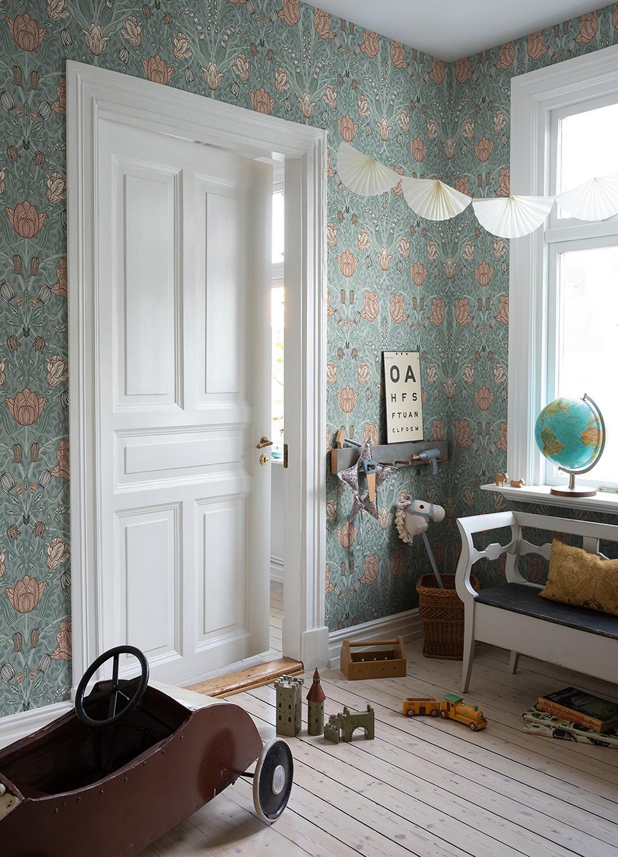 A-Street Prints Fillippa Tulip Sage Wallpaper