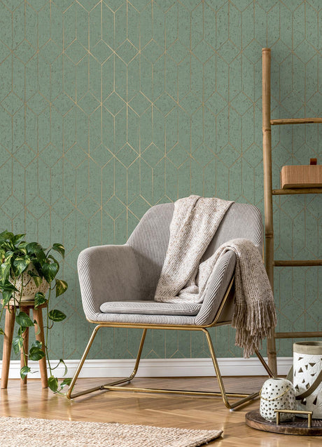 Brewster Home Fashions Hayden Concrete Trellis Mint Wallpaper