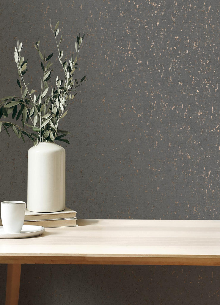 Brewster Home Fashions Callie Concrete Charcoal Wallpaper