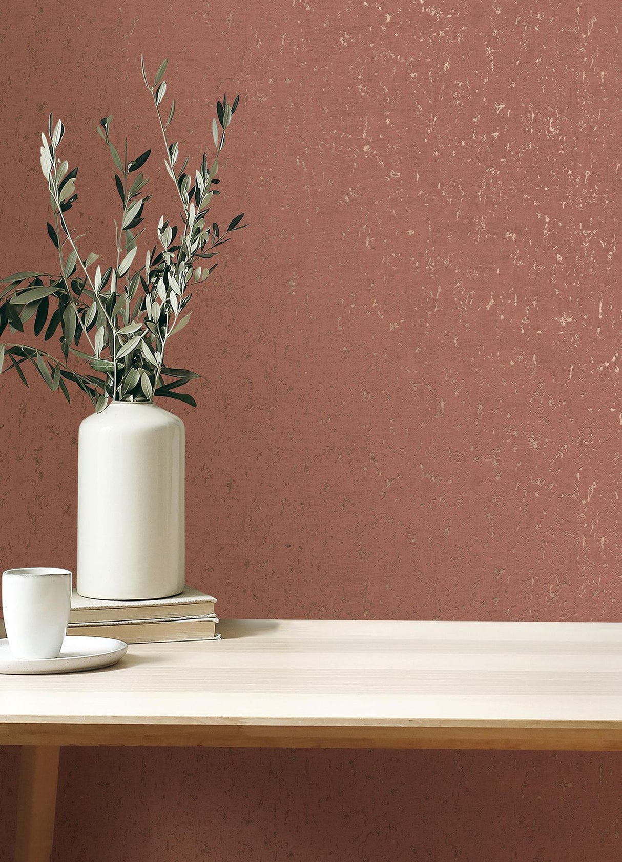 Brewster Home Fashions Callie Concrete Rasberry  Wallpaper