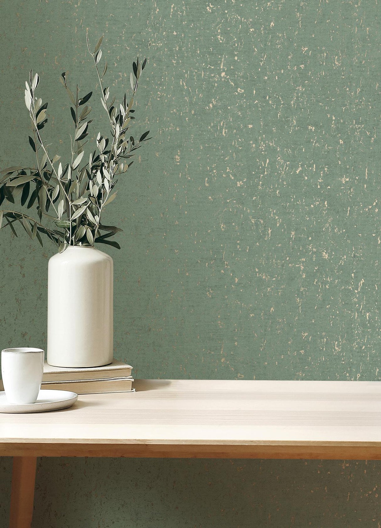 Brewster Home Fashions Callie Concrete Mint Wallpaper