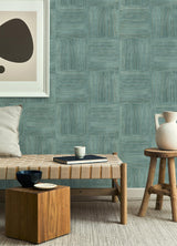 Brewster Home Fashions Jasper Block Texture Teal Wallpaper