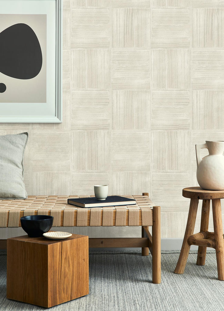 Brewster Home Fashions Jasper Block Texture Ivory Wallpaper