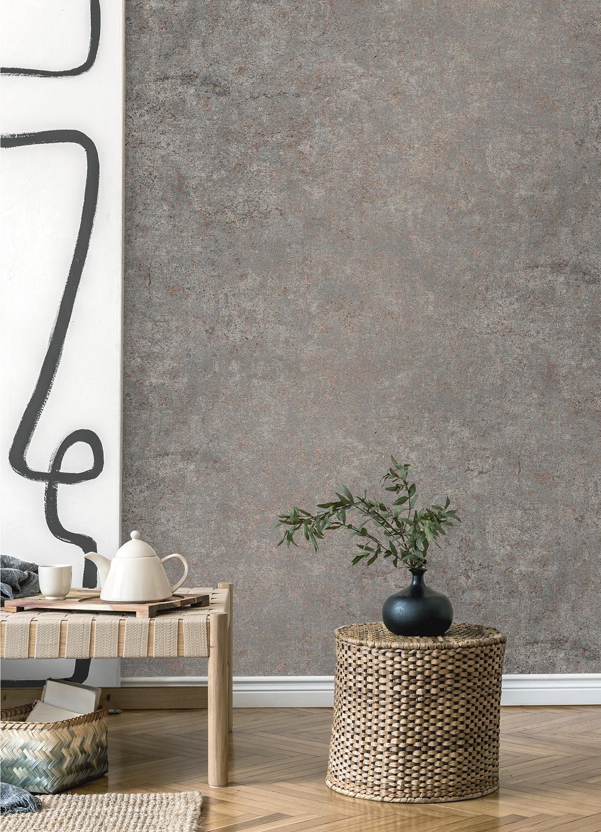 Brewster Home Fashions Colt Cement Grey Wallpaper