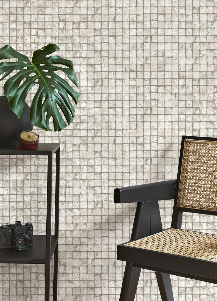 Brewster Home Fashions Kingsley Tiled Off-White Wallpaper