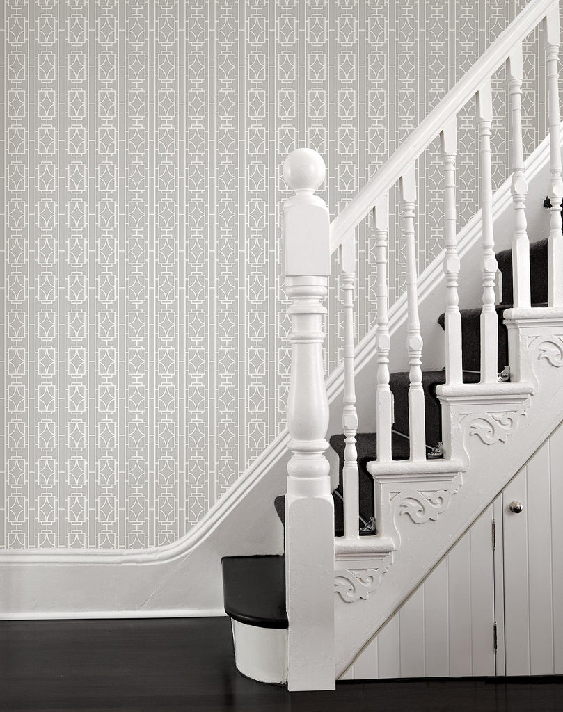 Brewster Home Fashions Empire Lattice Silver Wallpaper