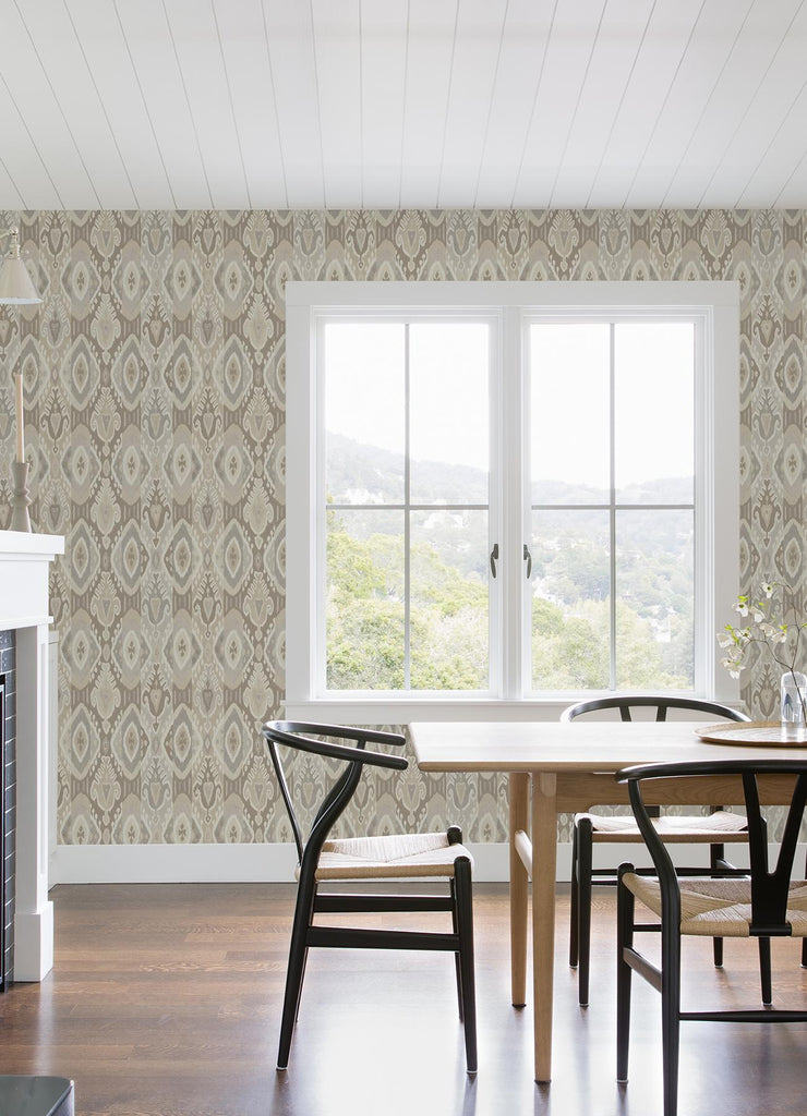 Brewster Home Fashions Villon Ikat Light Grey Wallpaper
