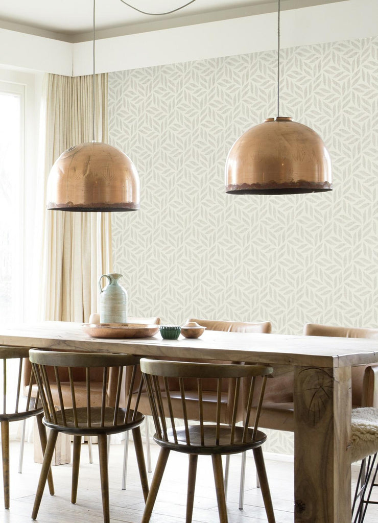 Brewster Home Fashions Sagano Leaf Light Grey Wallpaper