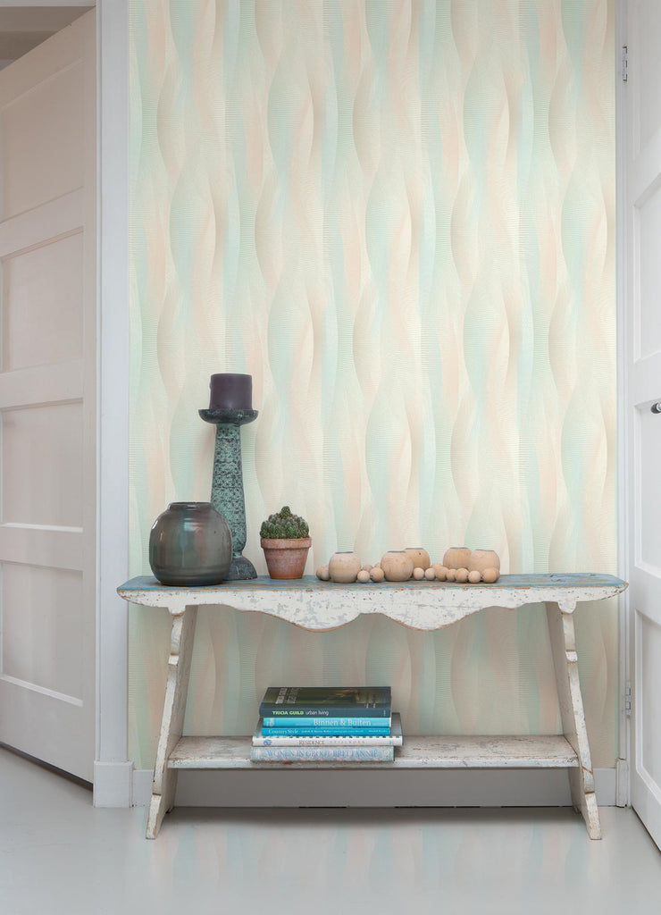 Brewster Home Fashions Currin Wave Pastel Wallpaper