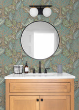 Brewster Home Fashions Kiah Forest Taupe Wallpaper