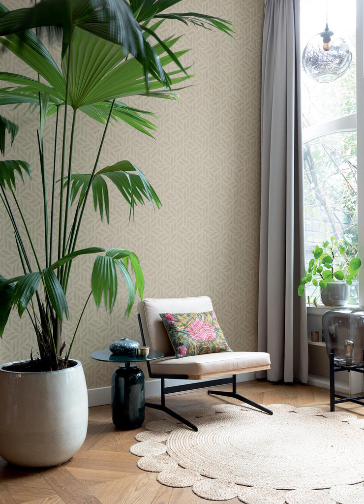 Brewster Home Fashions Sagano Leaf Light Brown Wallpaper