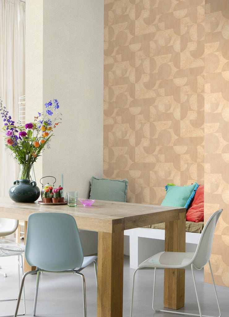 Brewster Home Fashions Barcelo Circles Light Brown Wallpaper
