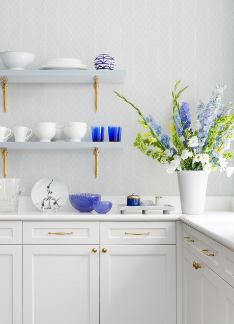 Brewster Home Fashions Hartley Geo Light Grey Wallpaper