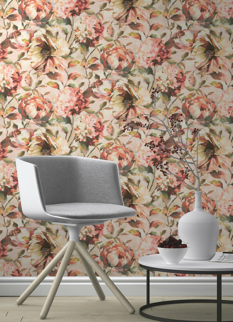 Brewster Home Fashions Attia Floral Blush Wallpaper