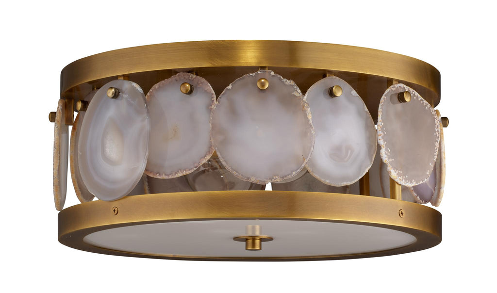Jamie Young Small Upsala Agate  Ceiling Light Antique Brass Flush Mounts
