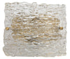 Jamie Young Swan Curved Glass Sconce, Large, Clear Textured Glass And Antique Brass Metal