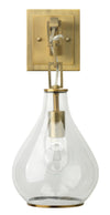 Jamie Young Tear Drop Hanging Wall Sconce, Clear Glass And Antique Brass