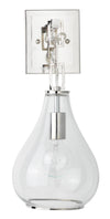 Jamie Young Tear Drop Hanging Wall Sconce, Clear Glass And Nickel