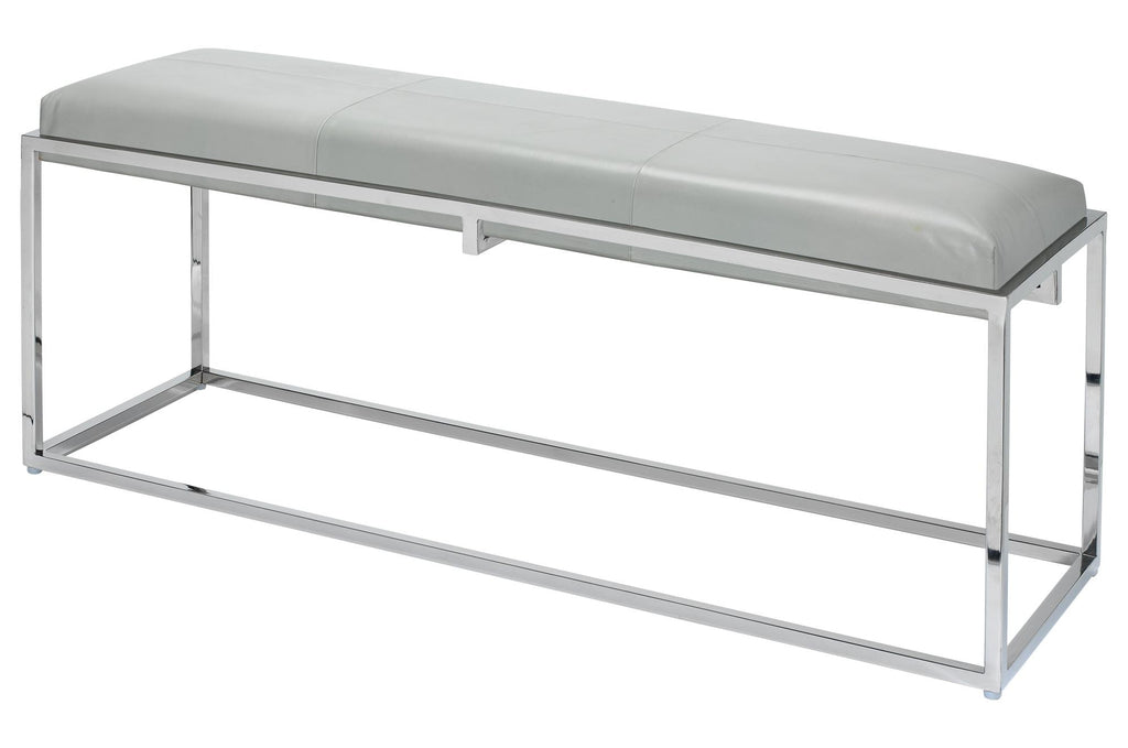 Jamie Young Shelby Bench Grey & Nickel Furniture