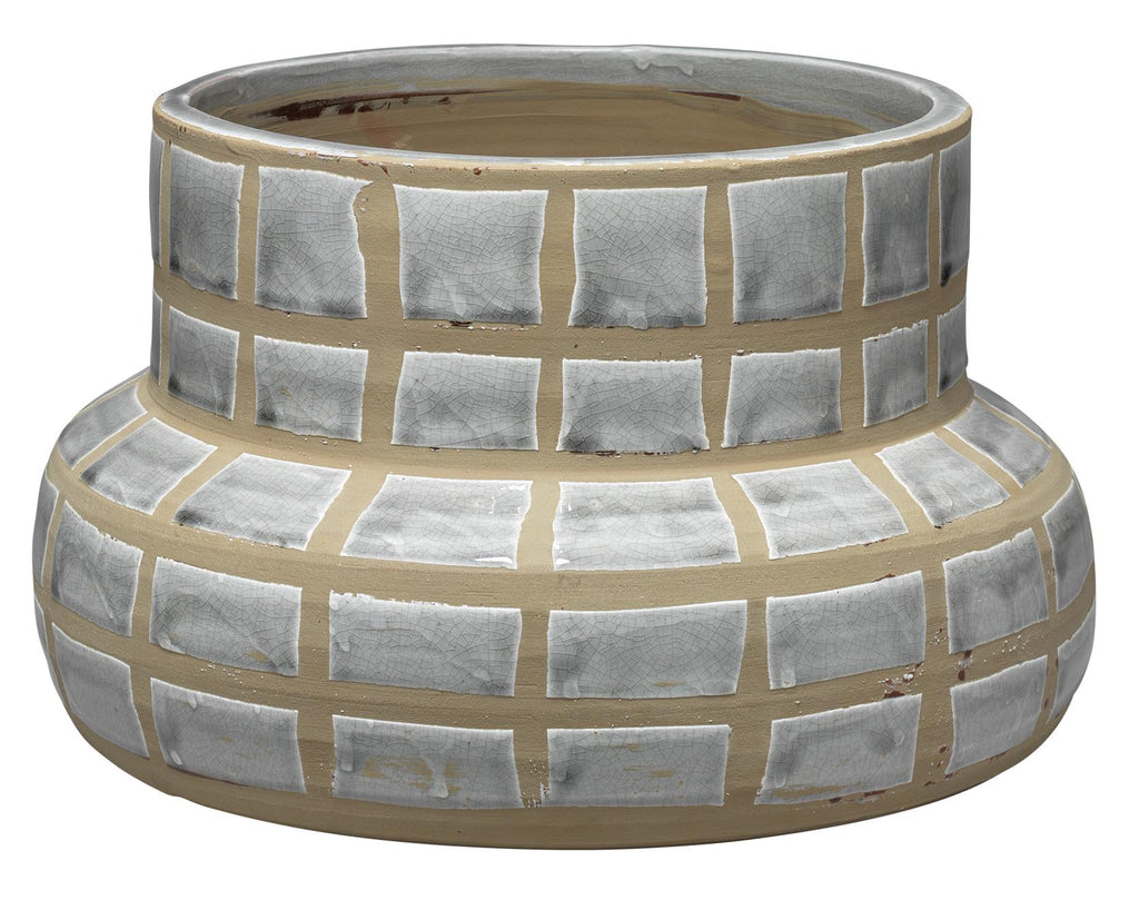 Jamie Young Grid Ceramic Vase Grey Accents
