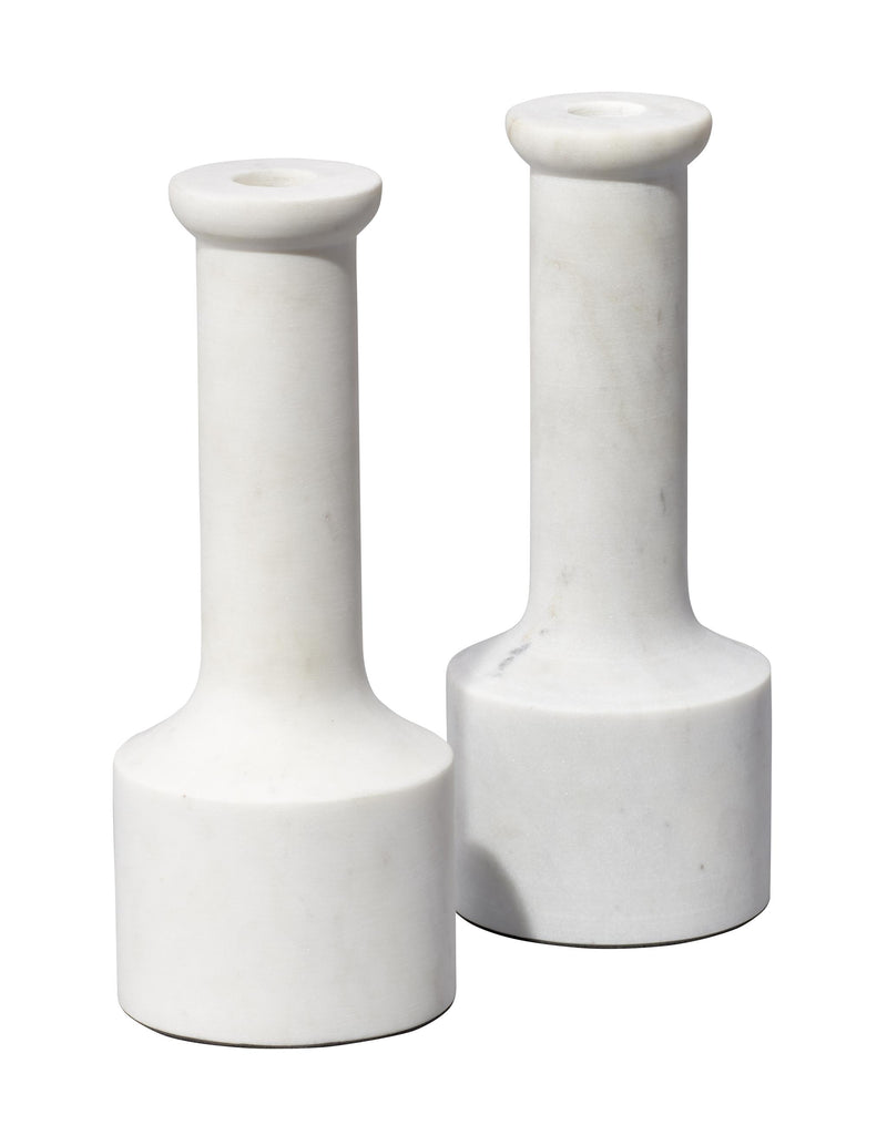 Jamie Young Trumpet Candlesticks (Set of 2) White Accents