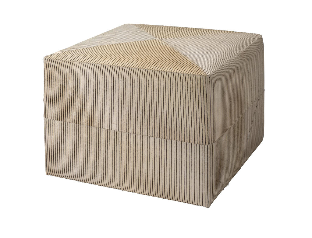 Jamie Young Pinstriped Ottoman Cream Furniture