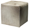 Jamie Young Grey Hair On Hide Ottoman, Small