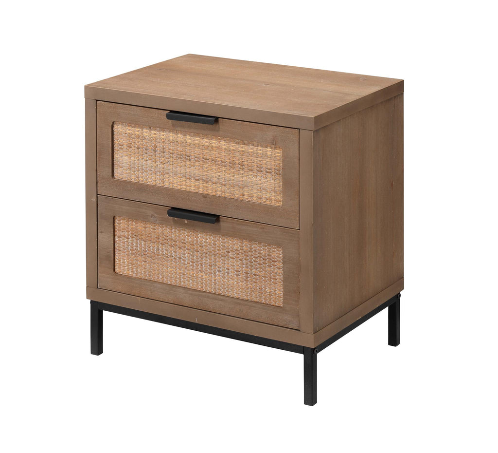 Jamie Young Reed 2 Drawer Side Table Brown Furniture