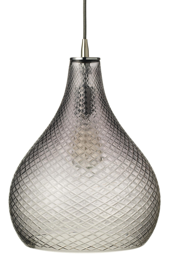 Jamie Young Cut Glass Curved Grey Pendants