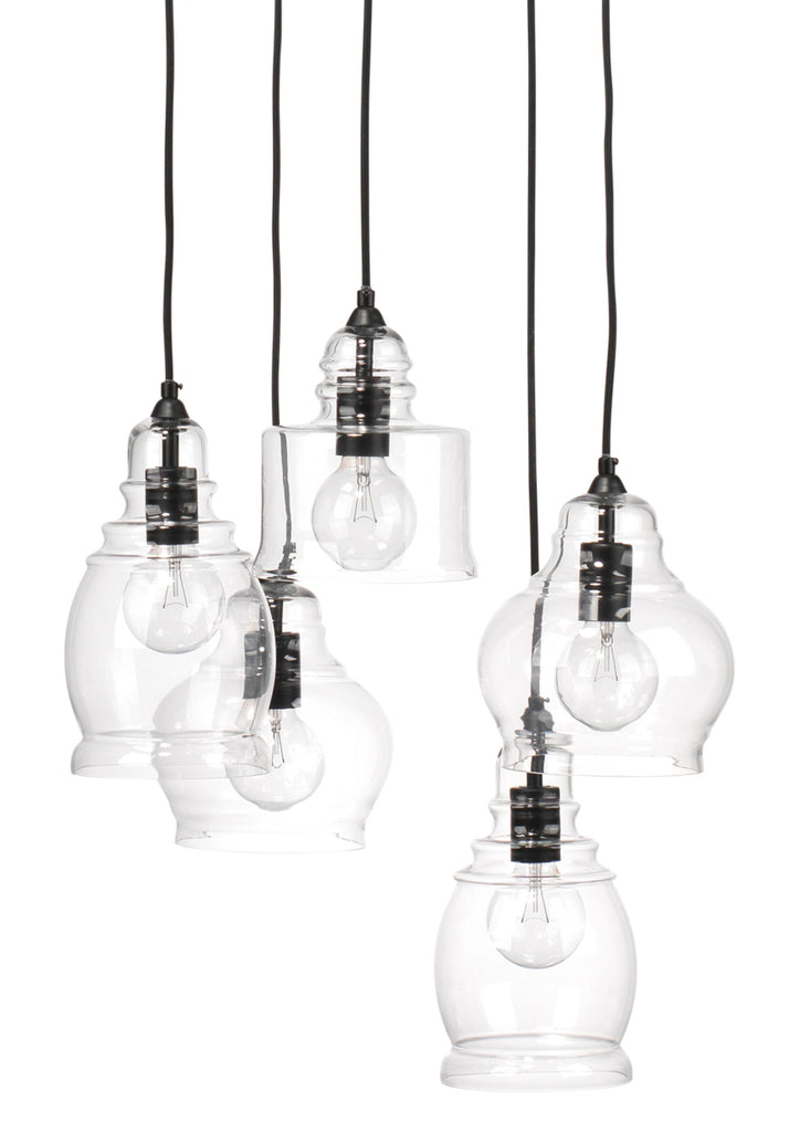 Jamie Young 5 Light Clear Pendants