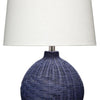 Decoratorsbest Cape Rattan Table Lamp, Blue