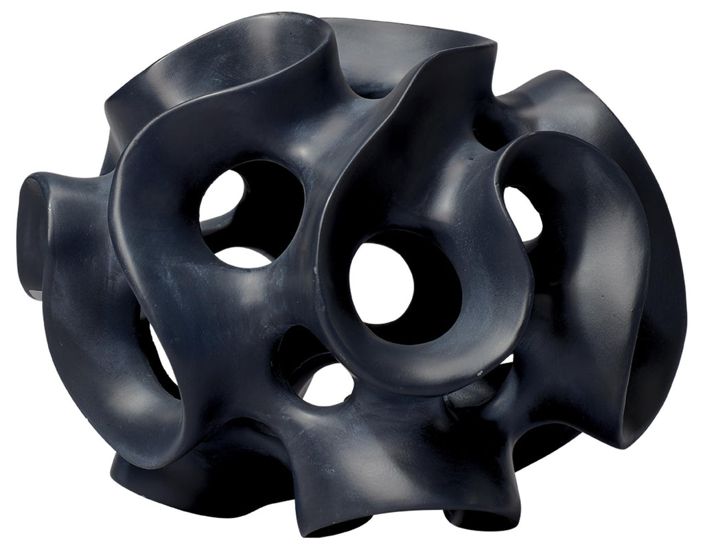 Jamie Young Ribbon Sphere in Black Resin Black Accents