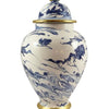 Kravet Decor Veneto Lidded Jar Navygold Vase