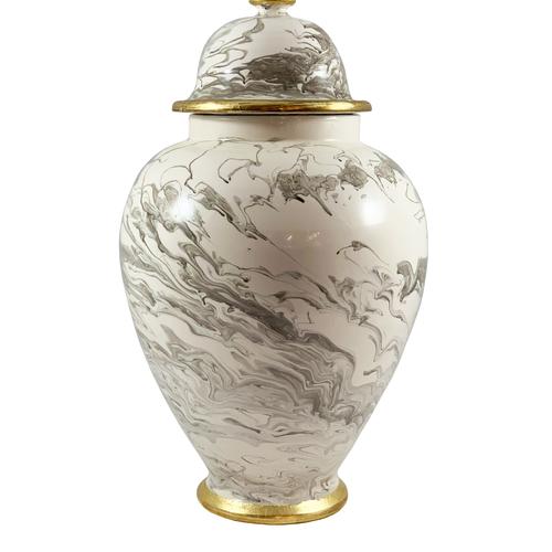 Kravet Decor Veneto Lidded Jar Sandgold Vases