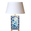 Dana Gibson Canton Blue Lamp With White Shade