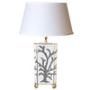 Dana Gibson Grey Coral Lamp With White Shade