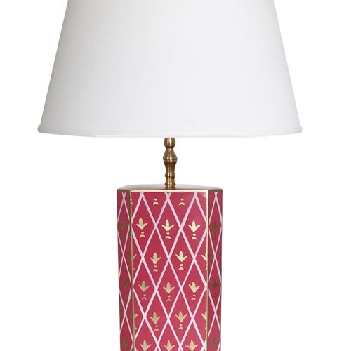 Dana Gibson Newprort in Pink Lamp with Wghite Shade