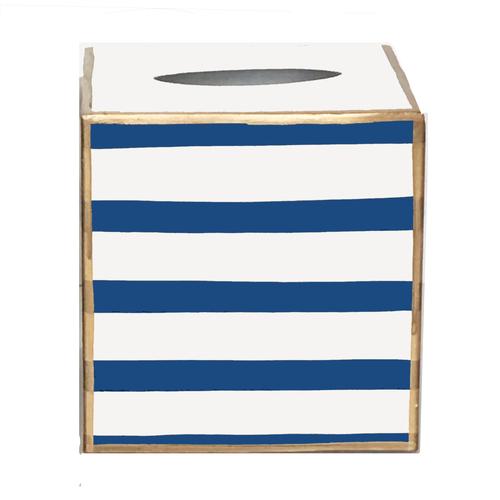 Dana Gibson Navy Stripe Tissue Box