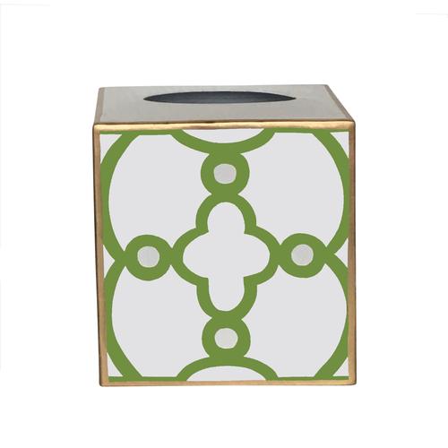 Dana Gibson Green Ming Tissue Box