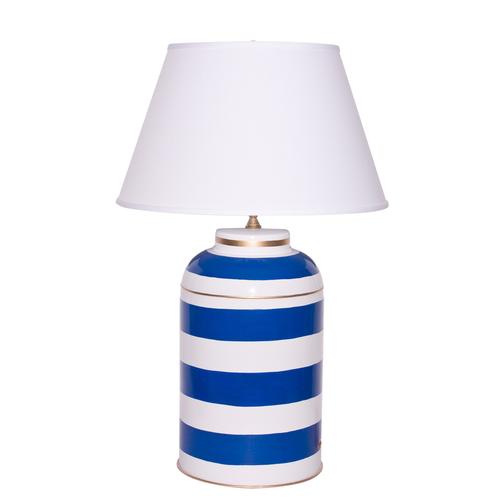 Dana Gibson Navy Stripe Tea Caddy Lamp