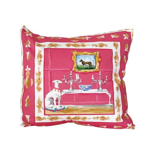Dana Gibson Pink Doq Square Pillow
